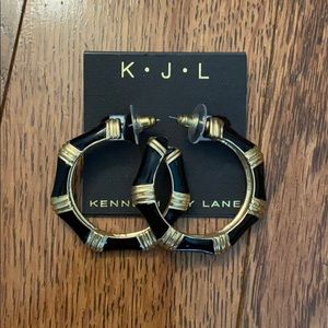 Black and Gold Hoop Earrings